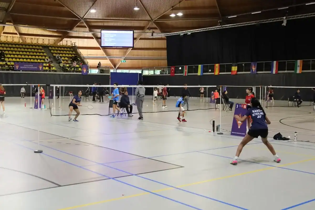Singles rally at Junior Master EBA 2026 in Indoor Sportcentrum Eindhoven